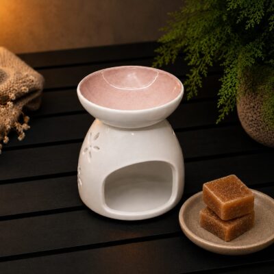 Sweet Home Geurbrander Wit/Roze Keramiek