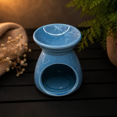 Blauwe geurbrander keramiek voor waxmelts en geurblokjes