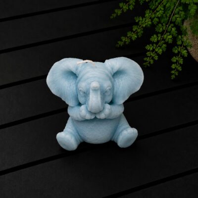 Blauwe olifant kaars – zwijgen