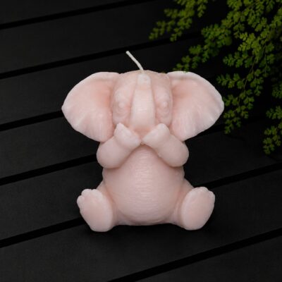 Roze olifant kaars – zwijgen