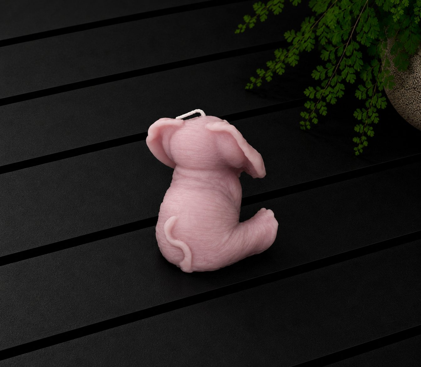 Roze olifant kaars – horen - Afbeelding 2